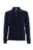 Polo blu navy a maniche lunghe con toppe e logo