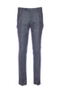 Gray houndstooth trousers in stretch virgin wool with one pleat