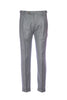 Pantalon rétro gris en laine vierge stretch à un pli