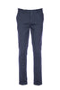 Pantalone blu navy in cotone micro pin con vita elastica