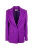 Regular long single-breasted purple milano stitch blazer