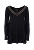 Pull oversize noir col V avec applications lumineuses