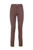 Brown slim chino trousers in stretch cotton gabardine