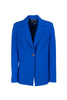 Blazer regular monopetto blu in tessuto tecnico