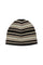 Unisex black fleece cap with multicolor stripes