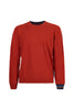 Solid orange wool, viscose and cashmere crew-neck sweater