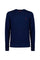 Solid blue wool crewneck sweater