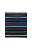 Unisex blue fleece scarf with multicolor stripes