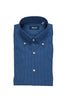 Camicia button down blu in cotone con micro-stampa a pois