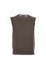 Walnut vest in merino wool and cashmere