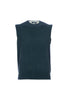 Bottle green vest in merino wool and cashmere