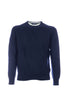 Maglia dolcevita blu navy in cashmere a coste