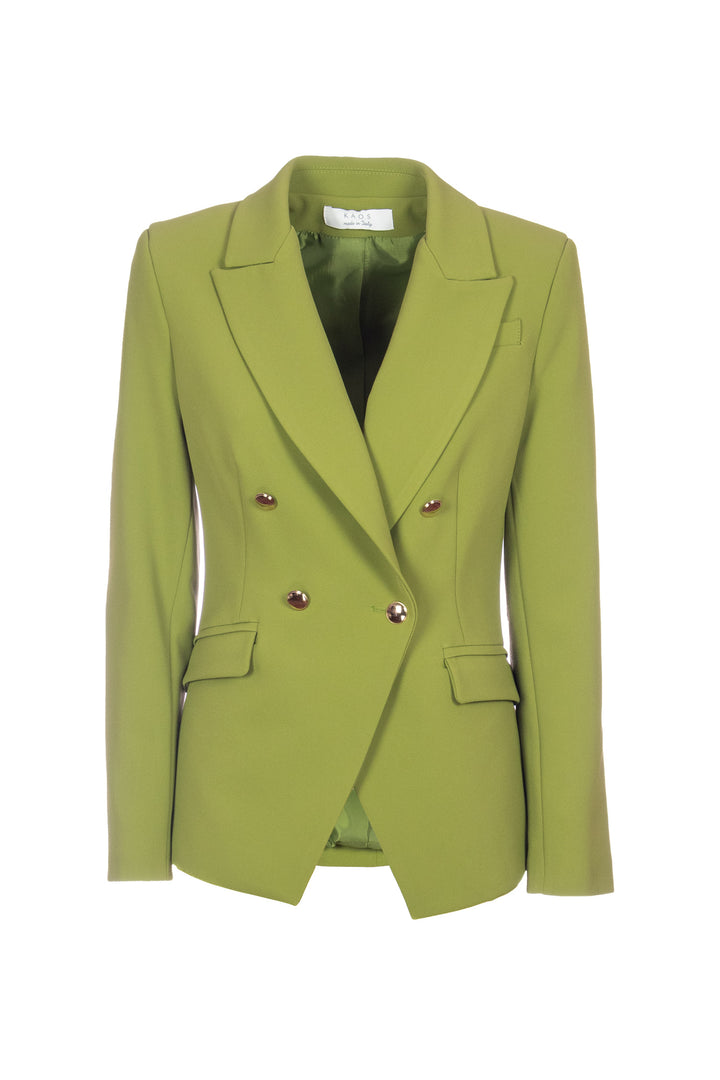 KAOS Blazer doppiopetto verde in tessuto tecnico - Mancinelli 1954