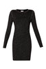 Short black-gold knitted dress with logo