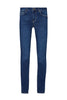 Slim bottom up jeans in used wash stretch cotton denim