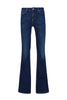 Eco-sustainable flare jeans in used wash stretch cotton denim