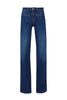 Eco-sustainable flare jeans in used wash stretch cotton denim