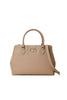 Suede shopper bag with partition and Oval T