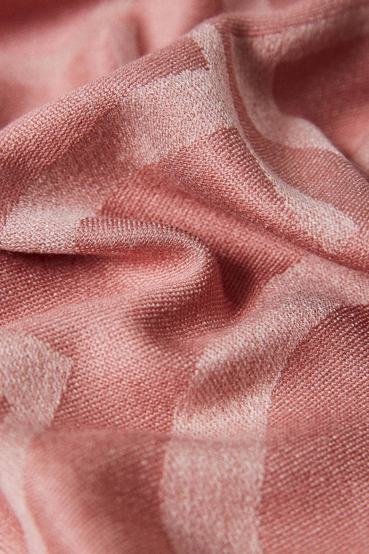 TWINSET Kefiah rosé jacquard con logo - Mancinelli 1954