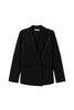 Veste blazer noire en point de Milan avec broderie main