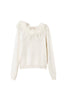 Maglia regular bianco neve in misto lana con piume