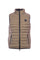 Hazelnut and dark gray reversible sleeveless down jacket in nylon