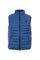 Blue and anthracite reversible sleeveless down jacket in nylon