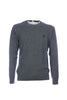 Dark gray crew-neck sweater in cotton and cashmere with US Polo Assn. logo.