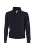 Felpa blu navy in cotone con chiusura zip e logo U.S. Polo Assn.