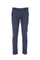 Navy blue checked trousers in stretch cotton