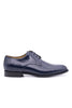 Blue lace-up derby with leather sole