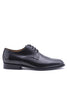 Black lace-up derby with leather sole