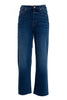 Jeans culotte wide in denim con lavaggio medio