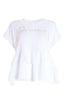 White flared jersey T-shirt