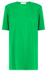 Maxi t-shirt con spacco in jersey crepe verde