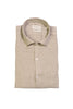 Camicia slim gesso scuro in lino con collo francese