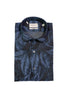 Camicia slim blu notte in cotone con stampa floreale