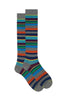 Calze lunghe cotone leggerissimo piombo righe multicolor