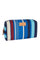 Clutch bag unisex polyester royal blue multicolor stripes