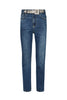 Jeans cropped vita alta Bottom Up in denim scuro con cintura