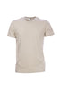 T-shirt beige tinta unita in cotone