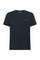 Graphite blue cotton T-shirt with logo embroidered on the chest