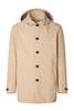 Trench beige BENJAMIN in nylon a tre strati con cappuccio removibile