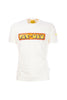 T-shirt panna in cotone con stampa logo Pac-Man