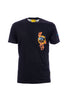 T-shirt nera in cotone con stampa neon Pac-Man