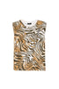 T-shirt animalier con logo strass