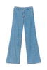 Jeans wide leg in denim stonewash con vita regular