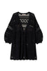 Maxi cardigan noir en point de dentelle