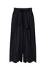 Black poplin trousers with broderie anglaise embroidery