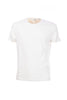 T-shirt bianca tinta unita in cotone stretch con logo ricamato